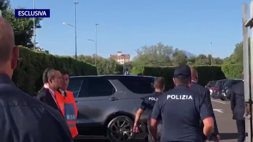 Video appears to show Allegri being escorted to his car following the shock defeat to Monza