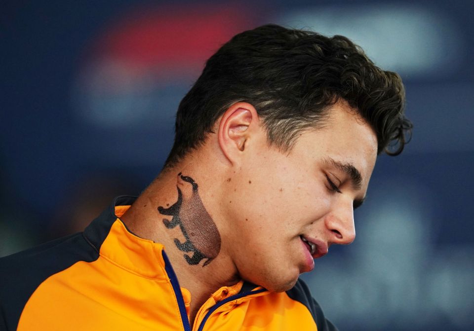 Norris himself has had a honey badger, which is Ricciardo's nickname, inked on his neck