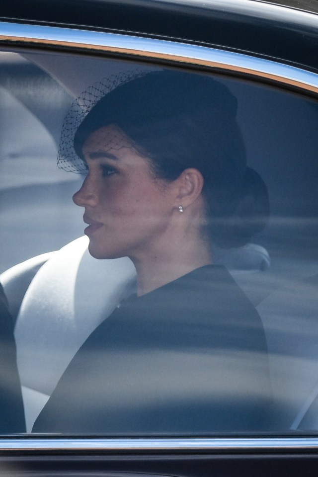 Meghan followed the procession by car