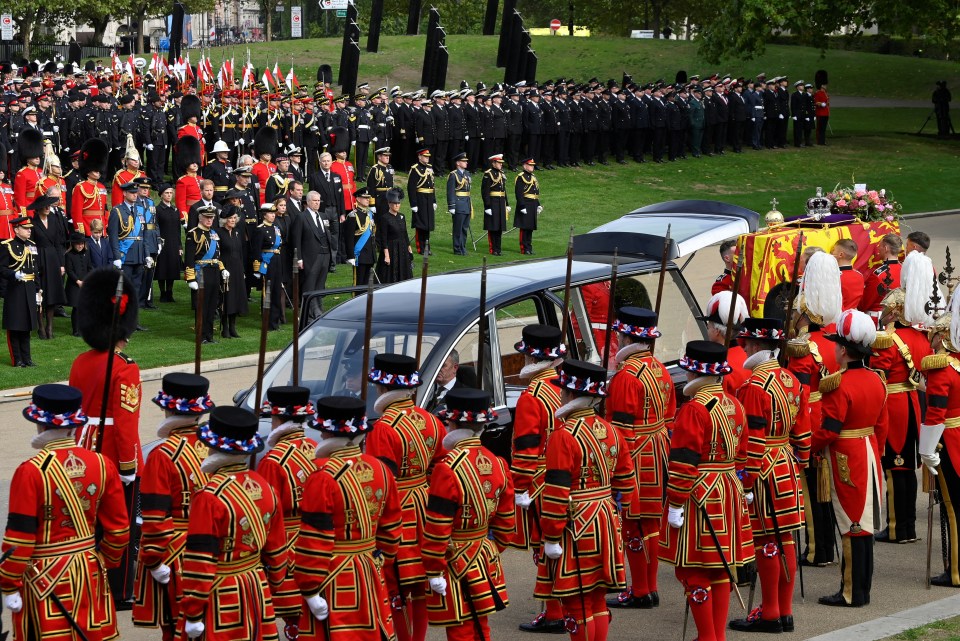 The Queen's coffin leaves London for Windsor for the last time