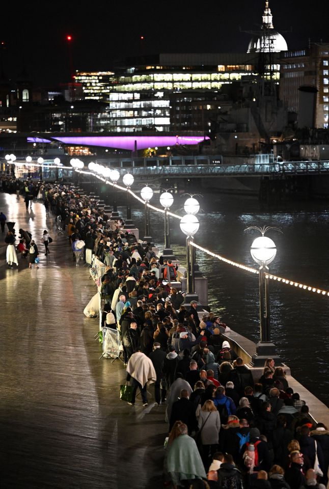 Thousands of people had queued through the night in cold temperatures