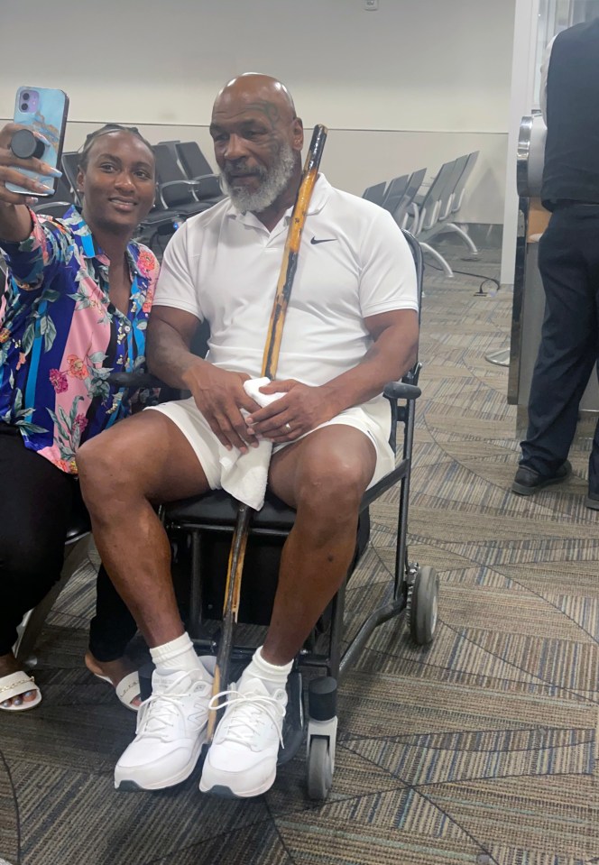 Tyson was seen using a wheelchair and a walking stick last month