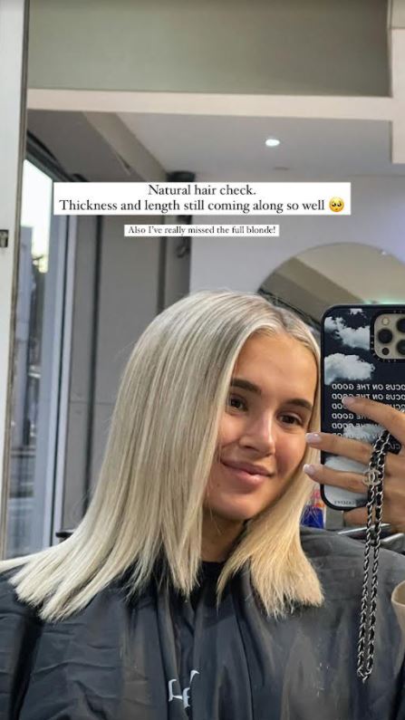 Molly-Mae showed off her hair transformation on Instagram