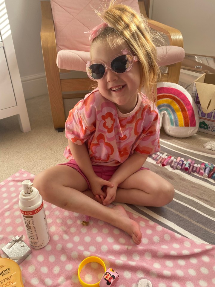 The sweet four-year-old can wear whatever make-up she wants