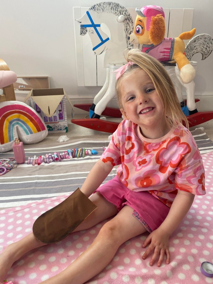 Mabel, four, spends hours putting on nail art, lip gloss and fake tan