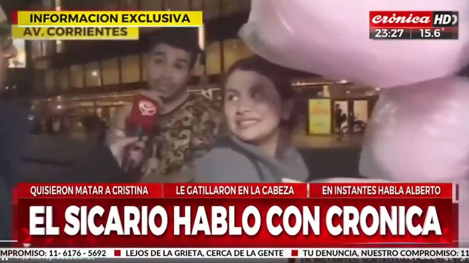 A second TV interview featured Montiel and his candy floss seller girlfriend