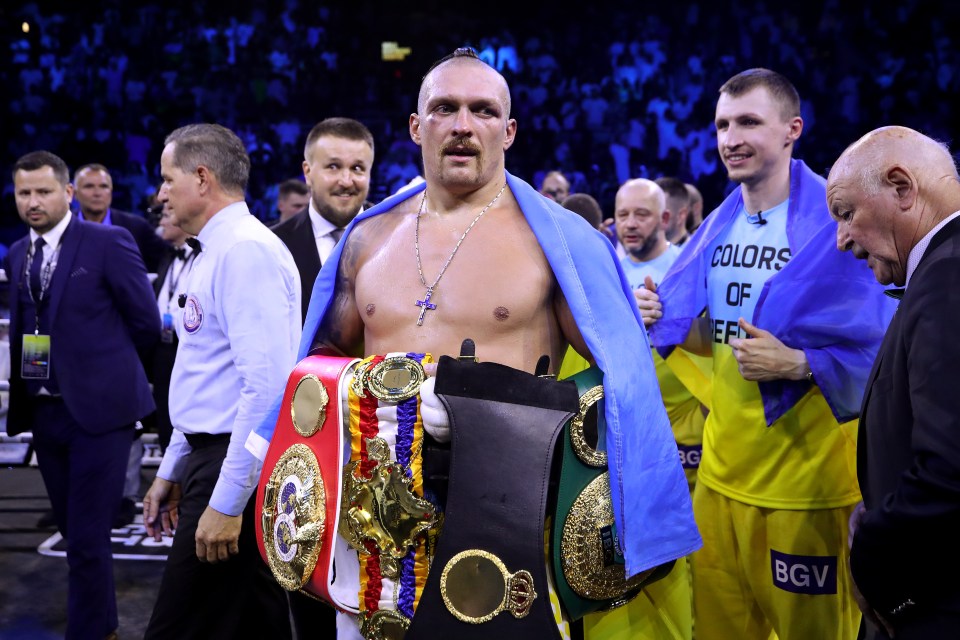 Usyk holds the WBA, IBF and WBO world heavyweight belts