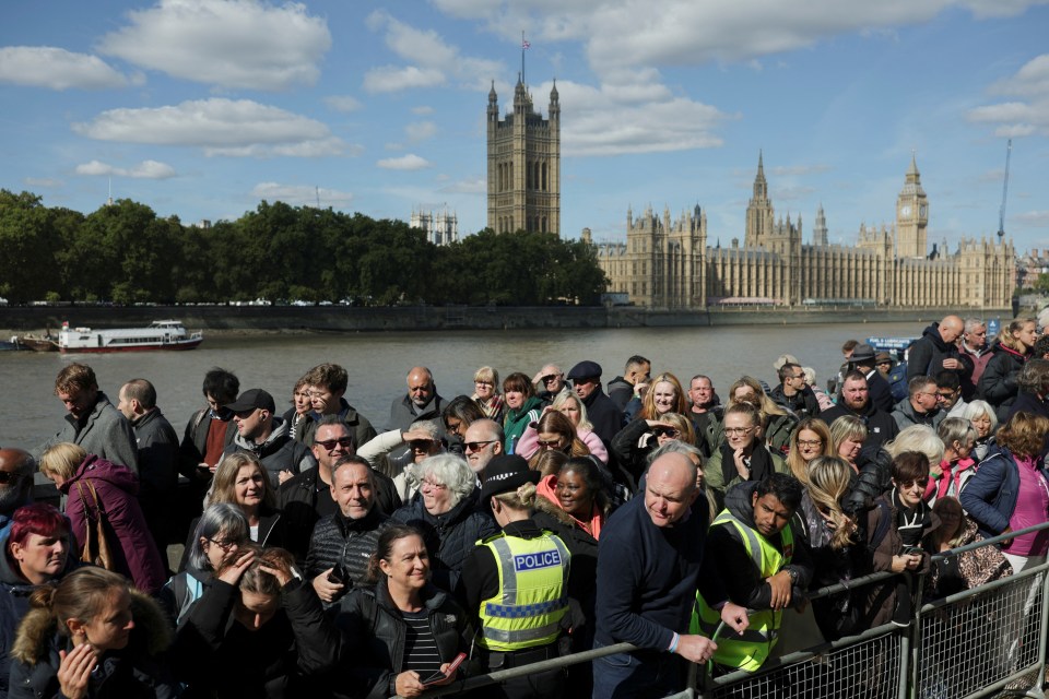 Crowds pressed up against the barriers to try to get a closer look