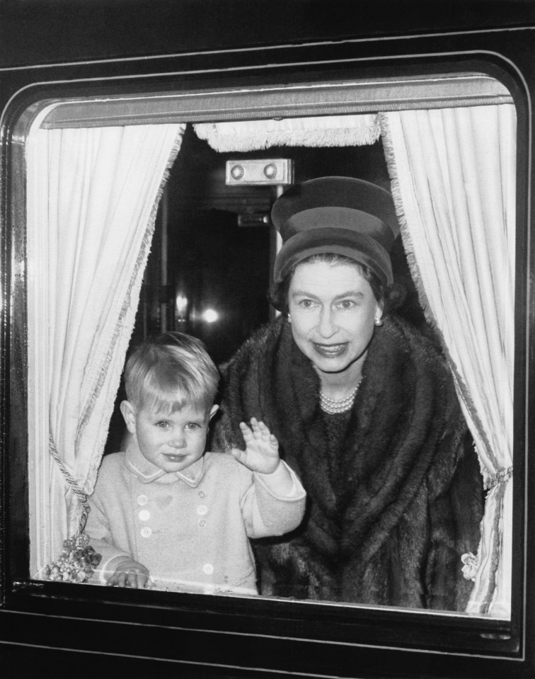 Prince Edward and the Queen depart from Liverpool train station in 1965