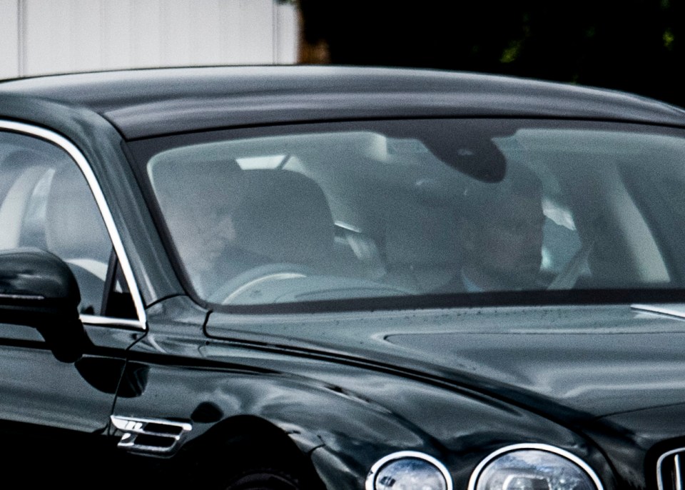 Prince Andrew arrives at RAF Northolt in his Bentley ahead of the flight to Scotland