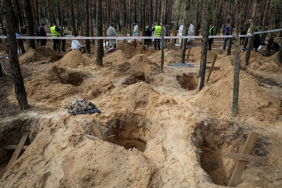 Investigators claim to have found a mass burial site created by the Russians in formerly occupied Izyum