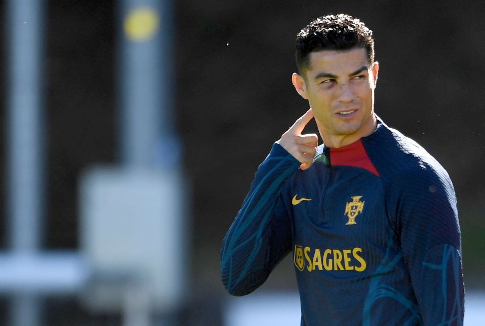 Cristiano Ronaldo trained with a nasty facial injury