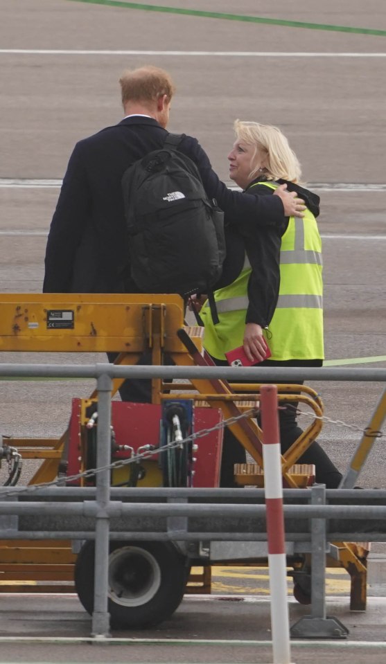 Harry, at Aberdeen airport, was back on the road to to catch the first BA flight to Heathrow at 8.20am yesterday