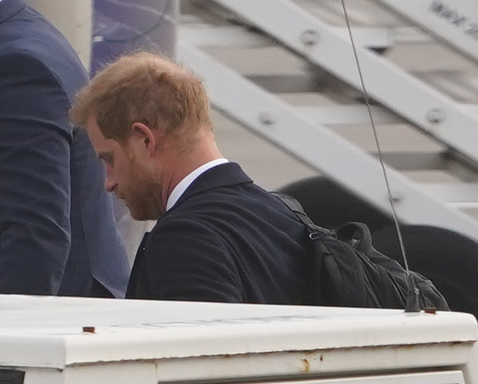 The Duke of Sussex bowed his head as he headed back to Windsor