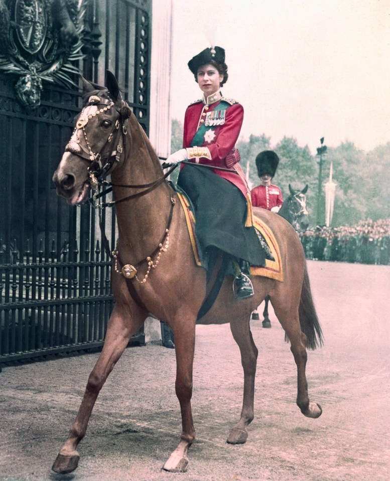 The Queen was proud of her role at Trooping the Colour - pictured here in 1951