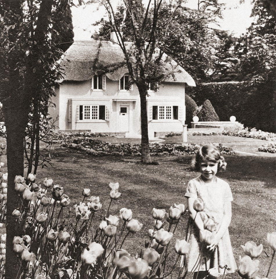 The young princess aged nine at Y Bwthyn Bach or The Little House, situated in the garden of the Royal Lodge, Windsor Great Park