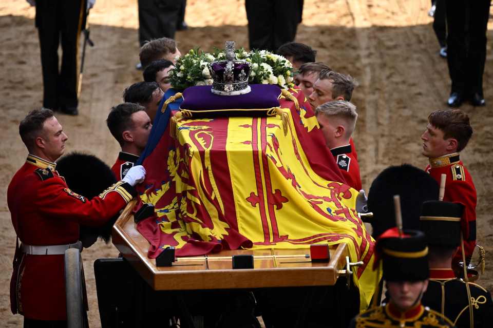 The Queen's coffin arrived at Westminster Hall for five days of lying in state