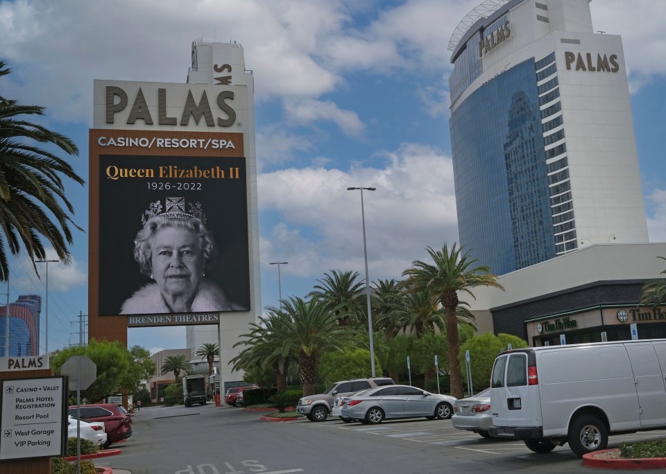 The Palms Hotel in Las Vegas also paid tribute to the Queen