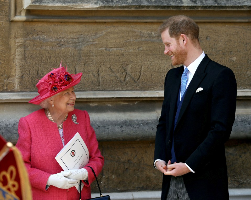 A photo of the Queen and Harry was shared alongside the tribute