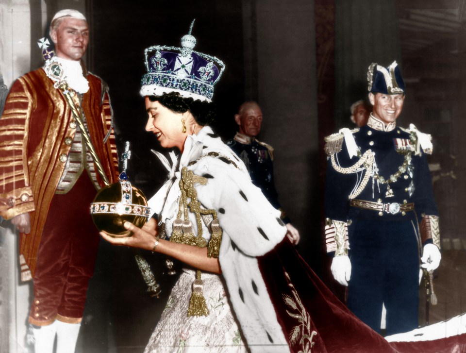 Her Majesty returns to Buckingham Palace following her Coronation on June 2, 1953