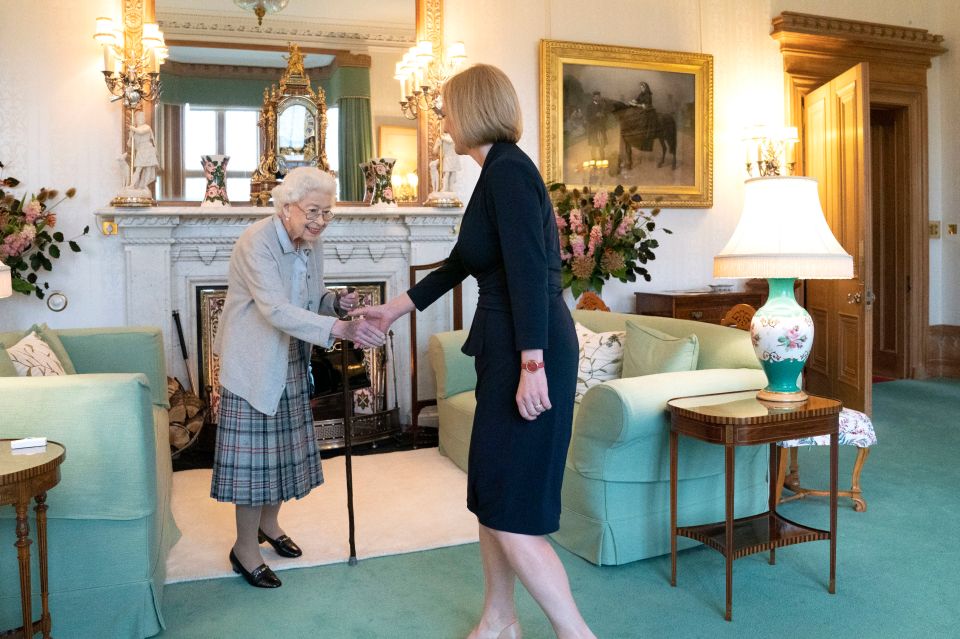 Her Majesty welcomes Liz Truss during an audience at Balmoral Castle