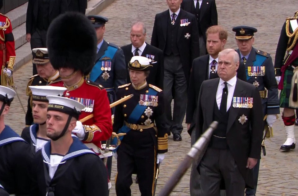 His siblings also seemed deeply moved by the solemn procession