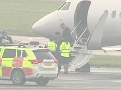 The Duke of Cambridge seen arriving in Aberdeen