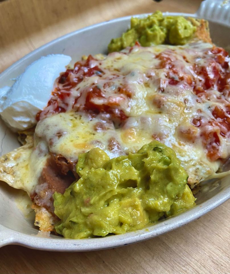 These cheesy nachos were prepped in an air fryer