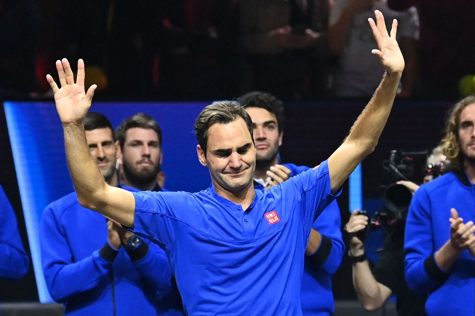 It was the most emotional of moments for Federer as he called time on tennis