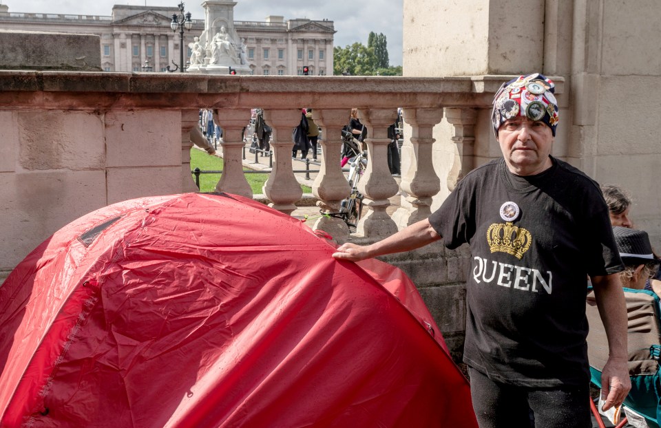 John Loughrey is camping for 10 days outside Buckingham Palace to pay his final respects to Queen Elizabeth II