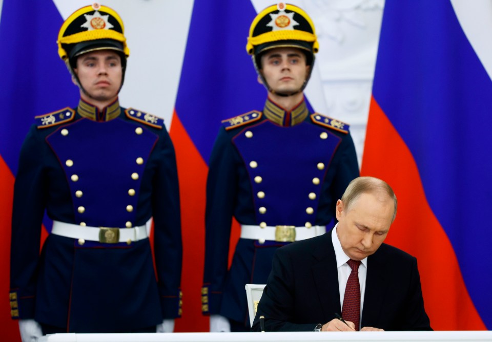 Putin formally inked decrees in a signing ceremony at the Great Kremlin Palace