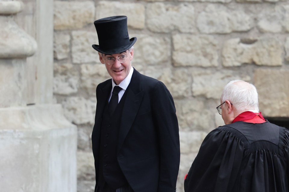 Jacob Rees-Mogg arriving at the abbey