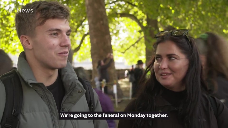 The pair revealed that they are planning to watch the Queen's funeral together on Monday