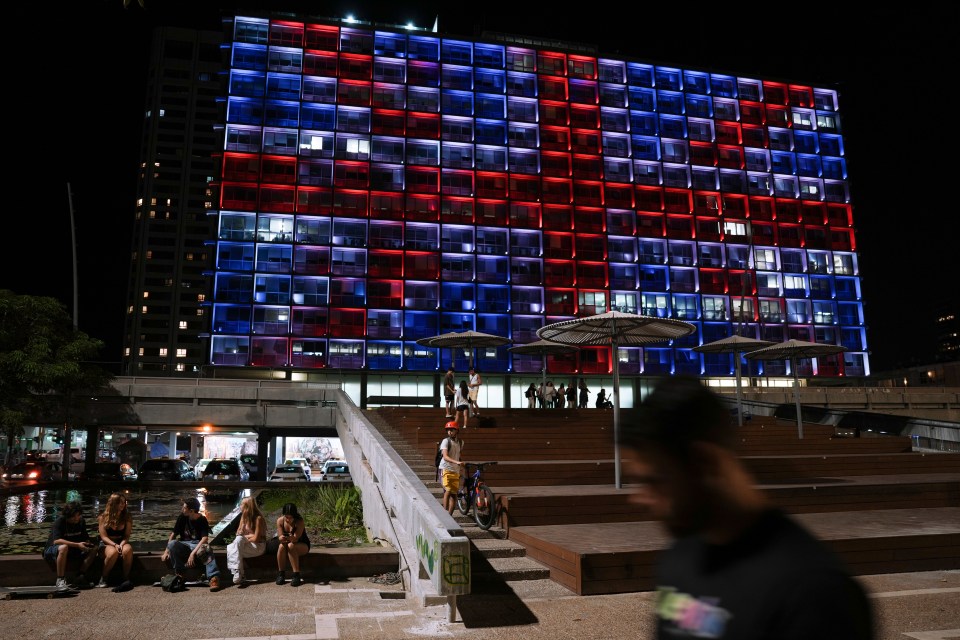 Tel Aviv City Hall was lit up with the British national flag