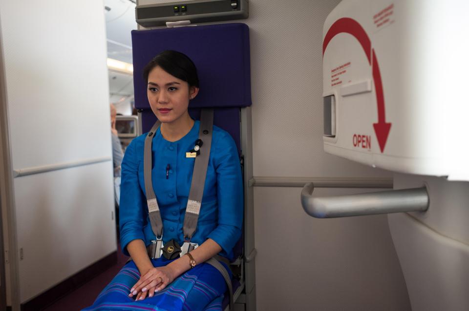 Flight attendants get their own seat on the plane.