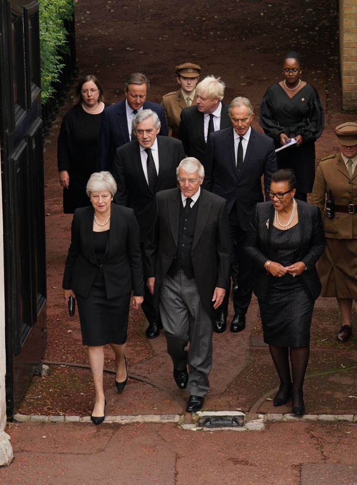 Boris Johnson, David Cameron, John Major and Theresa May arrived together