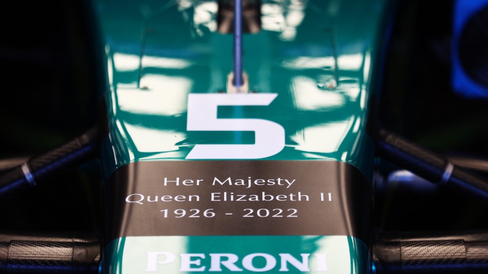 Aston Martin's tribute read 'Her Majesty Queen Elizabeth II 1926 2022'