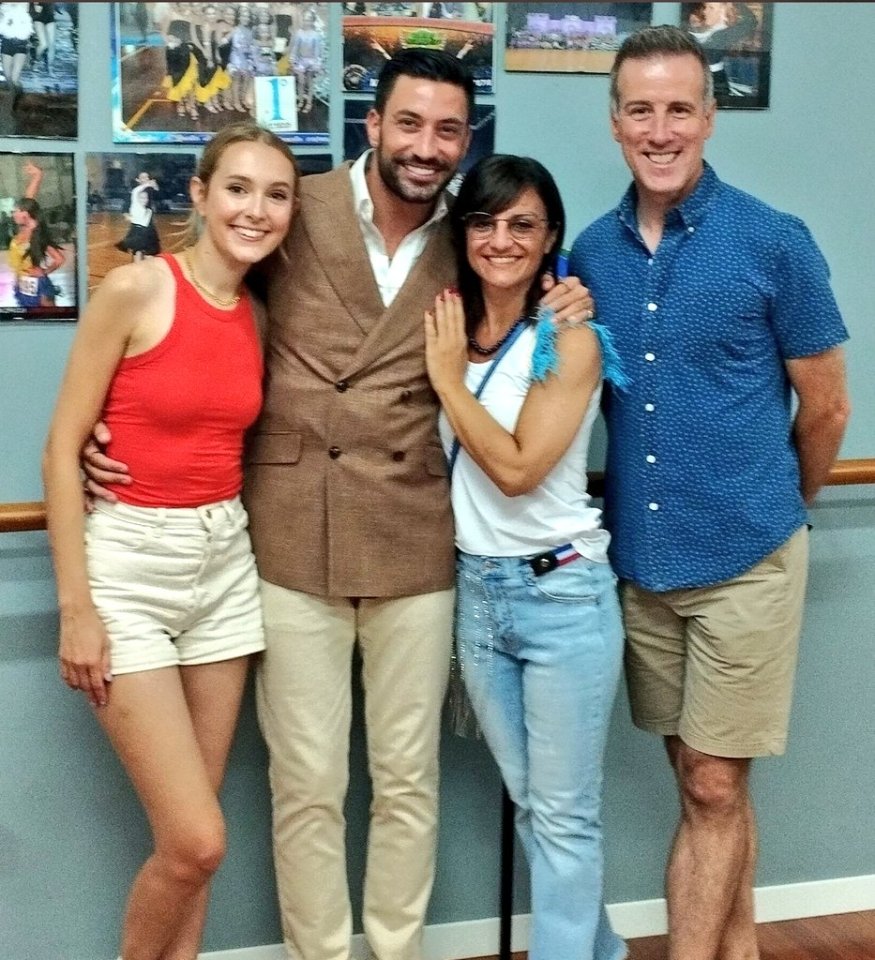 Rose with Giovanni and his sister Angela and Anton Du Beke in Sicily