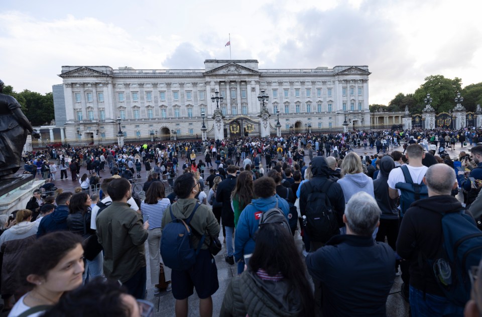 Crowds have gathered outside the main royal residence to pay tribute to Her Majesty