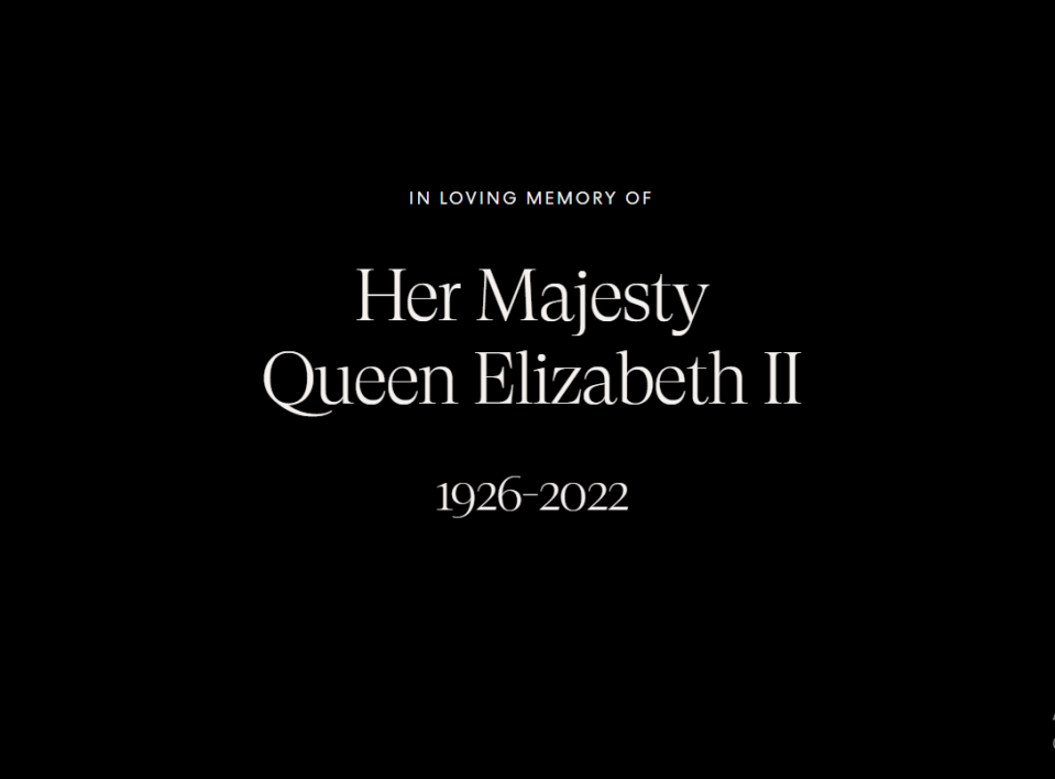 The Duke and Duchess of Sussex updated their website with a touching tribute to Her Majesty this evening