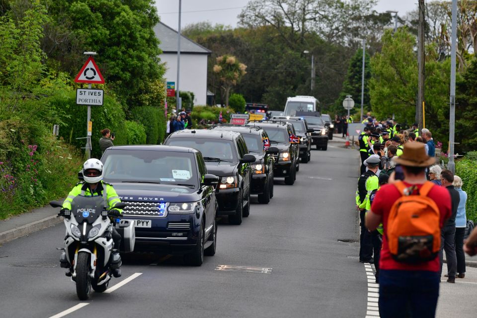 Biden was accompanied by a huge US motorcade when he came to Cornwall last year for the G7 summit