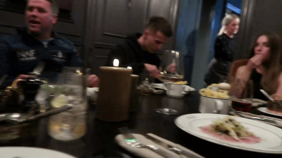 She posted footage of the family enjoying a restaurant meal