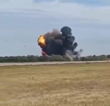 Black smoke pours into the sky following the blast