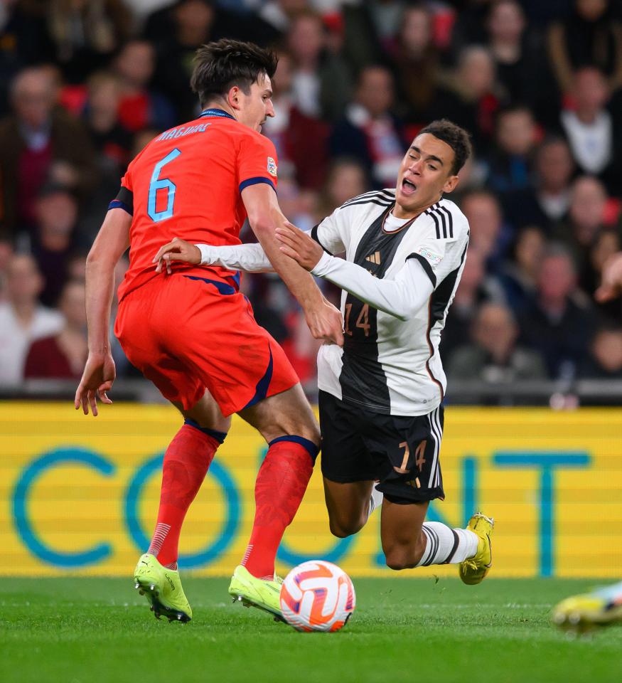 Maguire bundled Jamal Musiala to the ground to gift Germany a penalty