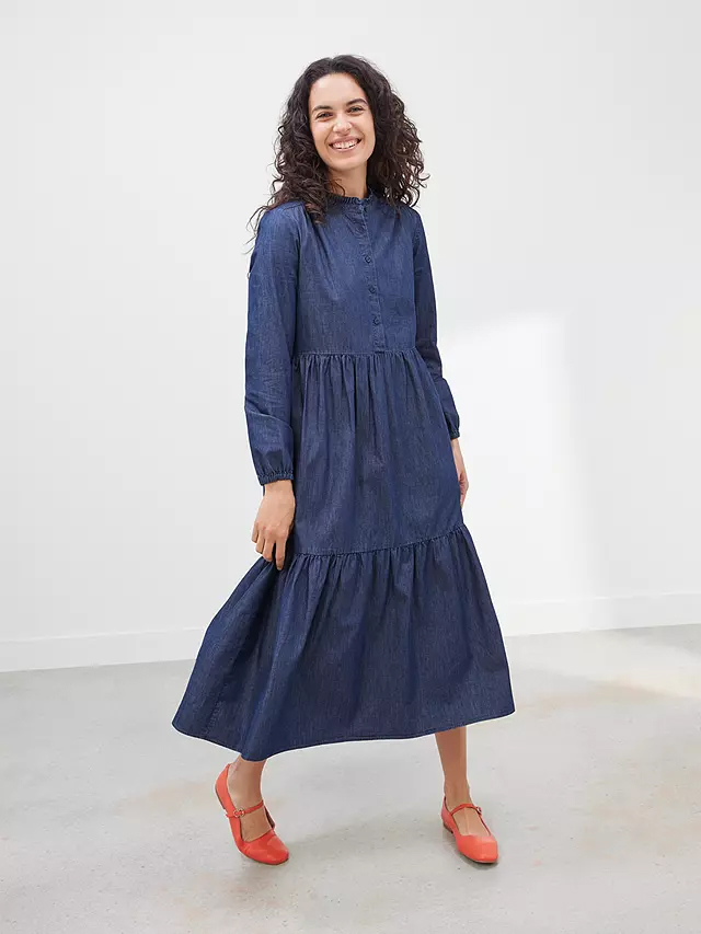 John Lewis’s plain denim tiered dress retails for £59