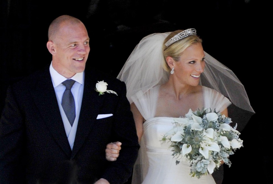 Zara Phillips and her new husband Mike outside Canongate Kirk in Edinburgh after their wedding in 2011