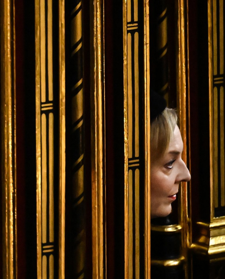 Day 14: Prime Minister Liz Truss arriving to take her seat at Westminster Abbey at the State Funeral of Queen Elizabeth II