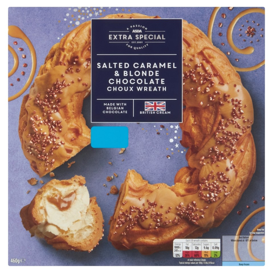 Extra Special salted caramel and blonde chocolate choux wreath, £5.50, in store December 17.