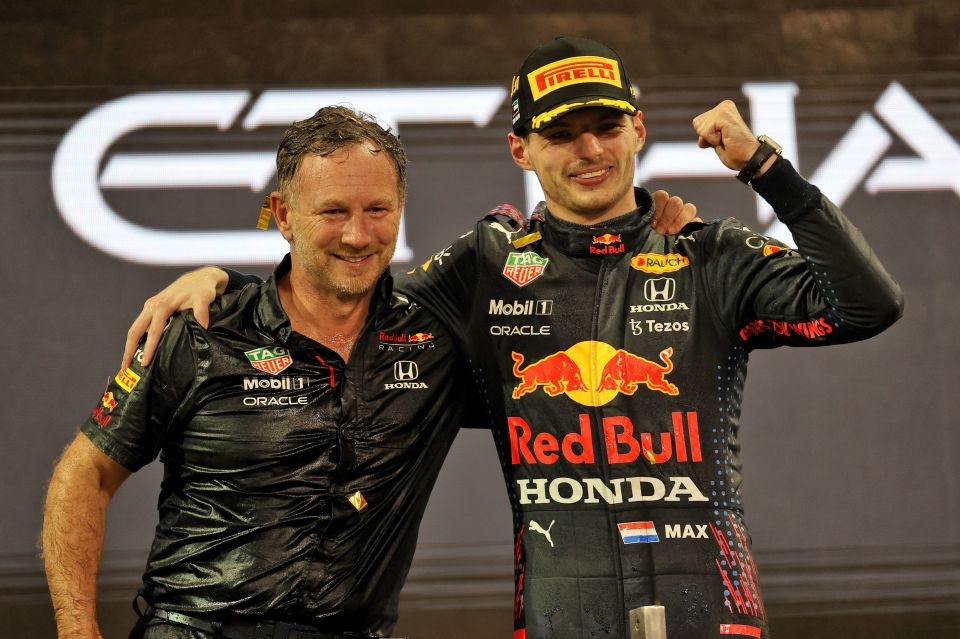 Christian Horner with Max Verstappen