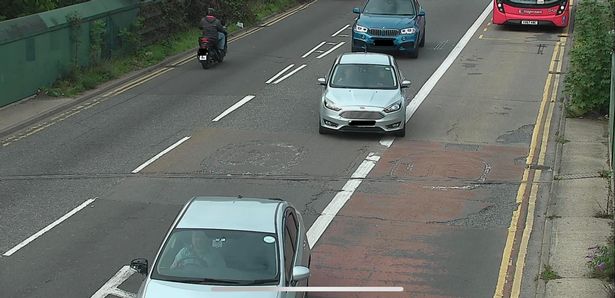 James Sheridan-Vigor can be seen pulling his silver car over into the bus lane to allow the ambulance through